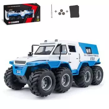 1/24 масштаб Avtoros Shaman 8x8 ATV, металлические литые под давлением игрушки из сплава, модели автомобилей, грузовики для мальчиков, детские транспортные средства, хобби и коллекция 1/24-22.5x10.3x10cm белый