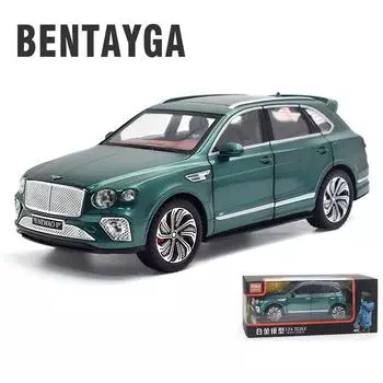 1/24 масштаб Bentley Bentayga, литая под давлением модель автомобиля, игрушечный автомобиль с откатным механизмом, звуком и светом для детей, коллекция подарков для мальчиков и девочек 1/24-21.5x8.2x7.3cm фиолетовый