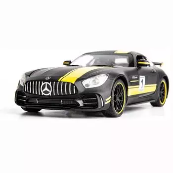 1/24 масштаб Benz AMG GTR игрушечные машинки модель автомобиля, игрушечный автомобиль из цинкового сплава со звуком и светом для детей, подарок для мальчиков и девочек 1/24-20.5x9x5.5cm чёрный