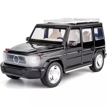 1/24 масштаб Benz EQG SUV модель автомобиля электромобиль, игрушечный автомобиль из цинкового сплава со звуком и светом для детей, подарок для мальчиков и девочек 1/24-Size:19.5*9.8*8.6cm чёрный