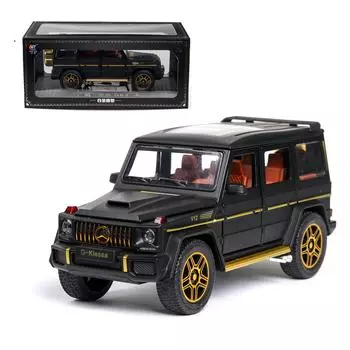 1/24 масштаб Benz G63 AMG модель автомобиля, игрушечный автомобиль из цинкового сплава со звуком и светом для детей, подарок для мальчиков и девочек 1/24-22x9.5x9.5cm матовый черный