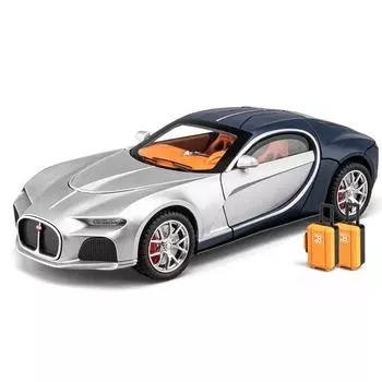 1/24 масштаб Bugatti Atlantic Toys модель автомобиля литые модели автомобилей со светом и звуком супер спортивный автомобиль для мальчиков подарки на день рождения чёрный