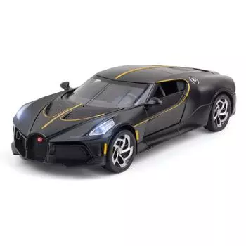 1/24 масштаб Bugatti Voice of The Night, литая под давлением металлическая модель автомобиля из сплава, автомобиль с откатным механизмом со звуком и светом, игрушечная модель куклы, подарок для детей 1/24-20x10x5cm чёрный