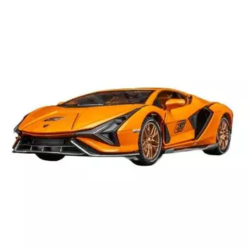 1/24 масштаб литой автомобиль модель игрушка Lamborghini Sian High имитация металла литые игрушки автомобиль со светом и звуком инерционный спортивный автомобиль для мальчиков подарки оранжевый