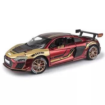 1/24 масштаб R8 сплав модель автомобиля высокая имитация литые игрушки со звуком и светом инерционные транспортные средства украшение игрушка для детей подарок красный