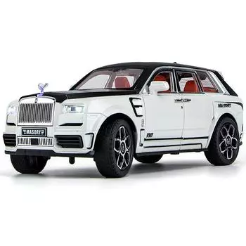 1/24 масштаб Rolls Royce Cullinan, литая под давлением модель автомобиля, игрушечная машина с откатным механизмом, звуком и светом для детей, коллекция подарков для мальчиков и девочек 21.8*8.3*7.5cm