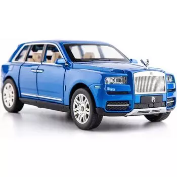 1/24 масштаб Rolls-Royce Cullinan SUV, модель игрушечного автомобиля, цинковый сплав, литые под давлением игрушечные машинки со звуком и светом для детей, подарок для мальчиков и девочек 1/24-Size:29*17*12.5cm синий