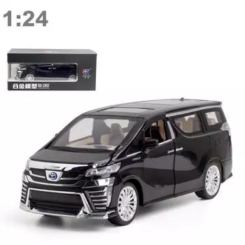 1/24 масштаб Vellfire MPV, литая под давлением модель автомобиля, игрушечный автомобиль с откатным механизмом, звуком и светом для детей, коллекция подарков для мальчиков и девочек 1/24-21.5x8.7x6.2cm белый