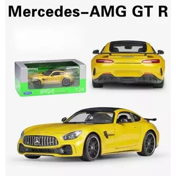 1/24 масштаб WELLY модель автомобиля литой гоночный автомобиль Mercedes-Benz AMG GT R спортивный автомобиль металлическая игрушечная машина для детей подарочная коллекция игрушек зелёный