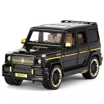 1:24 масштаба BRABUS Benz G65, металлическая литая под давлением модель игрушечного автомобиля, высокая имитация игрушечного автомобиля со звуком и светом, подарки на автомобиль 1/24-21x9.5x8cm чёрный