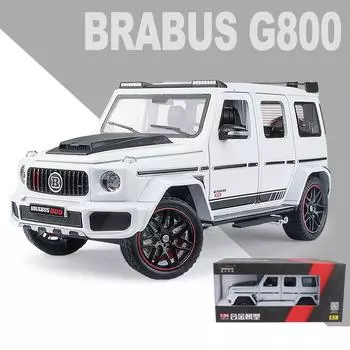 1:24 масштаба Brabus G800, модель из сплава, литая под давлением машина, игрушка, звуковой свет, коллекция для любителей автомобилей, детский подарок на день рождения, металлические игрушки для мальчиков 1/24-22x10x9.3cm чёрный