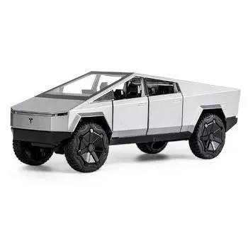 1:24 масштаба модель Cybertruck, пикап, автомобиль из сплава, литье под давлением, металлическая игрушка, электронные игрушки с подсветкой и музыкой для детей, подарок 23.5x8.5x8.5cm серебряный