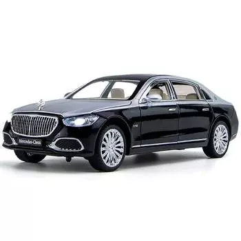1:24-масштабная модель автомобиля из сплава Benz S680, игрушечный автомобиль с откатным механизмом со звуком и светом для подарочных коллекционных предметов, литье под давлением, модель автомобиля