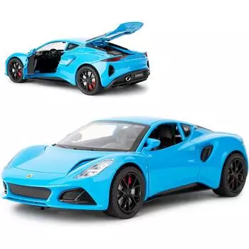1/24 масштабная модель автомобиля Lotus Emira, игрушечный автомобиль из цинкового сплава со звуком и светом для детей, подарок для мальчиков и девочек 1/24-Size:19*8.5*5cm синий
