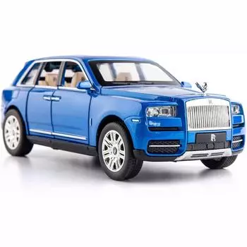 1/24 масштабная модель Cullinan SUV, игрушечный автомобиль, игрушечный автомобиль из цинкового сплава со звуком и светом для детей, подарок для мальчиков и девочек 1/24-20x8.5x6.5cm синий