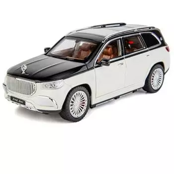 1:24 Maybach GLS600 Alloy Luxury Car Model Simulation Литая металлическая игрушечная машинка Модель автомобиля Звук и свет Детская игрушка Мальчик Подарочная коллекция Украшения белый