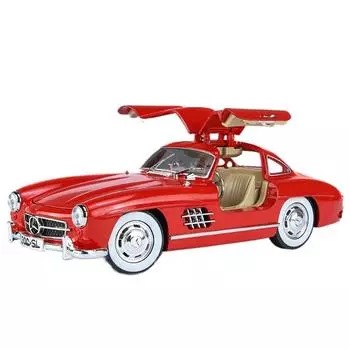 1/24 Mercedes-Benz 300SL 1936 Классическая машина Литая модель автомобиля Звук Свет Детские игрушки Коллекционные предметы Хобби Подарки на день рождения красный