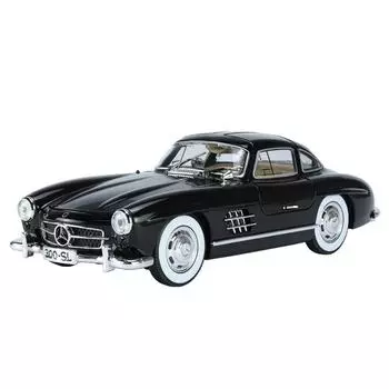 1/24 Mercedes Benz 300SL Alloy Classic Vintage Car Model Car Модель автомобиля литая металлическая инерционная со звуком и светом для детей в подарок чёрный