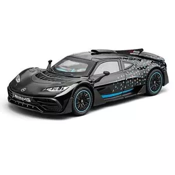 1/24 Mercedes Benz AMG ONE литая модель игрушечного автомобиля со звуком и светом коллекционный подарок 1/24-Size:21*9*5.5cm чёрный