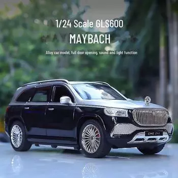 1:24 Mercedes-Benz Maybach GLS600 Alloy Model Car Toy - Детская имитация и демонстрационный элемент чёрный/белый