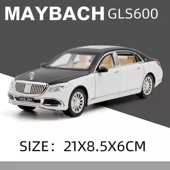 1:24 Mercedes-Benz Maybach GLS600 литая модель игрушечного автомобиля имитация звука и света Blue-ray музыкальная игрушечная модель автомобиля подарок для мальчика белый