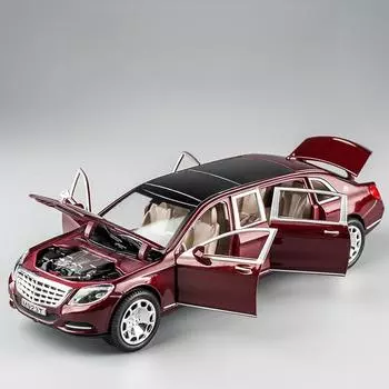1:24 Mercedes-Benz Maybach S600 Металлическая модель игрушечной машины для мальчиков – Высококачественное украшение чёрный