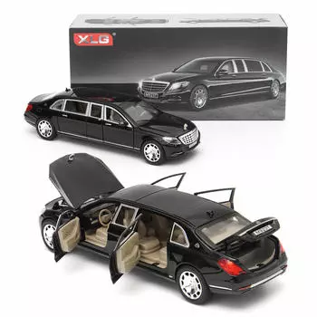 1:24 Mercedes Maybach S600 лимузин лимузин металлическая модель автомобиля новый в коробке черный шестидверный открытый автомобиль style 1 чёрный