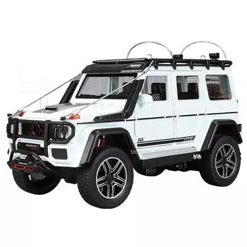 1/24 Металлическая литая модель автомобиля, игрушки Benz G550 Внедорожник, высокая имитация транспортных средств, модель, звук и свет, коллекция детских игрушек, подарки жёлтый