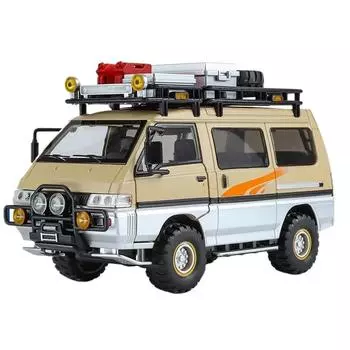 1/24 Mitsubishi Delica MPV Мини-автомобиль Литой сплав Коммерческий автомобиль Металлическая модель автомобиля Моделирование Звук и свет Игрушка в подарок 1/24-Size:18*8.8*11.5cm жёлтый