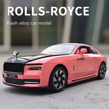 1:24 Модель автомобиля Rolls-Royce из легкого сплава со световыми и звуковыми функциями - Идеально подходит для подарков детям розовый/чёрный