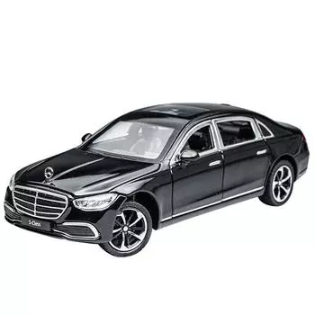 1/24 Модель игрушечного автомобиля из сплава Benz S400L Металлическая литая модель автомобиля Изысканное мастерство Коллекция Звук Свет Подарок на день рождения ребенка зелёный