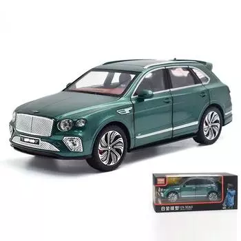1:24 полномасштабных литой модели автомобиля Bentley Bentayga из легкого сплава с шестью дверями, симуляция звездного неба, британская роскошная игрушечная машинка, подарочная коллекция для мальчика зелёный