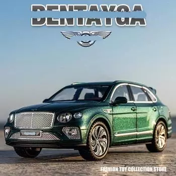 1:24 полномасштабных литой модели автомобиля Bentley Bentayga из легкого сплава с шестью дверями, симуляция звездного неба, британская роскошная игрушечная машинка, подарочная коллекция для мальчика чёрный