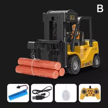 1: 24 Пульт дистанционного управления Вилочный погрузчик Симуляция 11 Проходов Инженерная машина Электрический свет Музыка Спрей Кран Детские игрушки