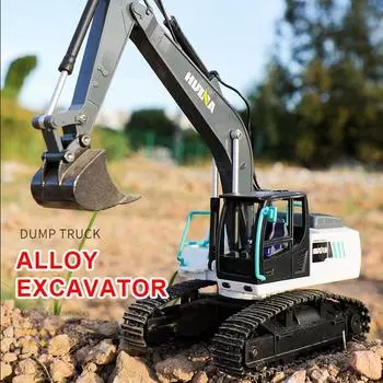 1:24 пульта дистанционного управления, инженерный автомобиль, игрушки, бульдозор, экскаватор, радиоуправляемый автомобильный экскаватор из сплава, 9 каналов со светом, радиоуправляемые игрушки, электрический подарок для ребенка Excavator