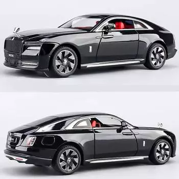 1:24 Rolls-Royce Ghost Alloy Luxury New Energy Car Model Литая игрушечная машинка Металлическая зарядная модель машинки Звук и свет инерционный механизм Детская игрушка в подарок розовый
