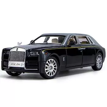 1/24 Rolls Royce Phantom Alloy Luxy Car Model Diecasts Metal Toy Vehicles Car Model Simulation Sound Light Collection Kids Gifts чёрный
