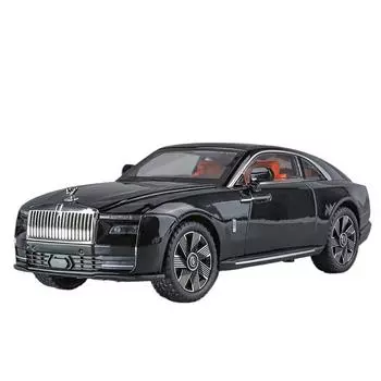 1/24 Rolls Royce Spectre Чистый электрический трамвай из литого под давлением металла Модель автомобиля для коллекционирования на открытом воздухе Хобби Модные украшения Подарок чёрный