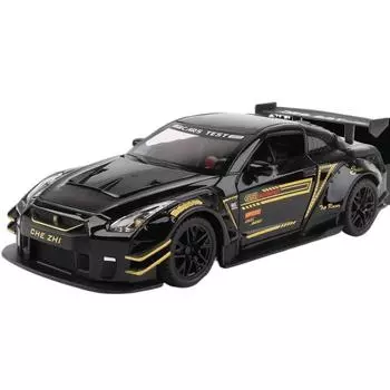 1/24 Skyline Ares Nissan GTR R34 R35 литой спортивный автомобиль модель литой металл гоночный автомобиль модель имитация звука света детские игрушки подарок белый