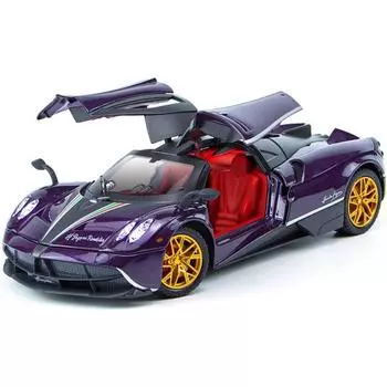 1/24 сплава литья под давлением металла Pagani Huayra Dinastia модель автомобиля игрушки со звуком и световыми функциями, отступить, взрослые и дети подходят для подарков 1/24-Size:20.5*10.5*5cm фиолетовый
