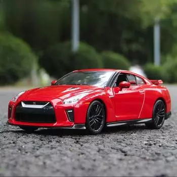 1:24 статическая имитация GTR R35 гоночная модель из литого металла спортивный автомобиль коллекция дисплей высокая имитация детская игрушка мальчик подарок красный