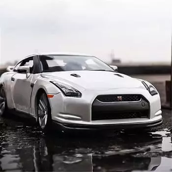 1:24 статическая имитация GTR R35 гоночная модель из литого металла спортивный автомобиль коллекция дисплей высокая имитация детская игрушка мальчик подарок белый