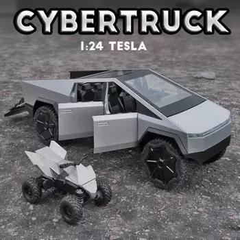 1:24 Tesla Cybertruck Truck Сплав Игрушечная Модель Автомобиля Литья Под Давлением Транспортные Средства Пикап Мотоцикл Украшение Автомобиля Детские Игрушки Для Мальчиков Рождество Green no box