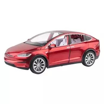 1/24 Tesla Model X SUV Модель автомобиля из сплава, литые металлические транспортные средства, имитация модели автомобиля, коллекция звуков и света, детская игрушка в подарок белый