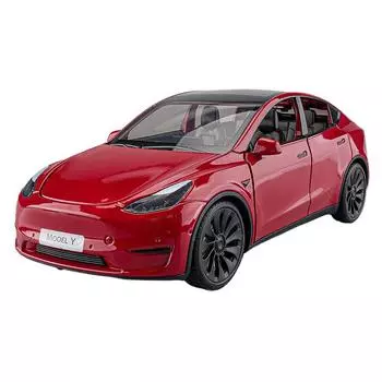 1/24 Tesla MODEL Y Модель автомобиля из сплава, литая под давлением металлическая игрушечная модель автомобиля, имитационная коллекция, звук, свет, детская игрушка в подарок красный