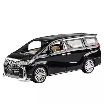 1/24 TOYOTA Alphard Luxury MPV литая модель автомобиля из сплава металла со звуком и светом коллекционирование хобби высокая имитационная модель подарок для мальчика чёрный