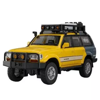 1/24 Toyota Land Cruiser LC80 литые машинки игрушки литые модели со светомузыкой внедорожный автомобиль с инерционным механизмом детский подарок на день защиты детей 1/24-Size:21.5*9*10.7cm жёлтый