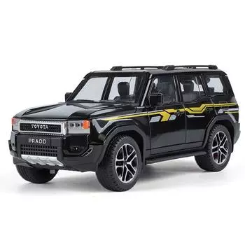 1/24 Toyota Land Cruiser Prado 2024 внедорожник литой игрушечный автомобиль модель звук и свет детские игрушки коллекционные подарки на день рождения белый