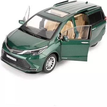 1/24 Toyota Sienna Car Model, Pull Back Diecast Toy Car with Sounds and Lights for Kids Boys Girls and Adults, Gift 1/24-Size: 21.5*10*7.6cm зелёный