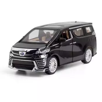 1/24 TOYOTA Vellfire MPV литая модель автомобиля игрушечные машинки из металла имитация модели автомобиля коллекция звуков и света детские подарки чёрный